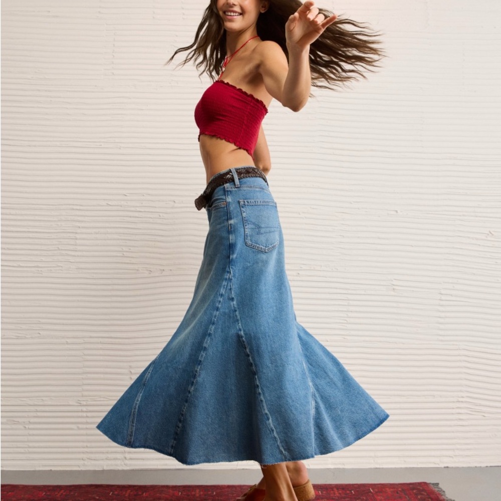 NWT American Eagle Outfitters Denim Maxi Long Skirt